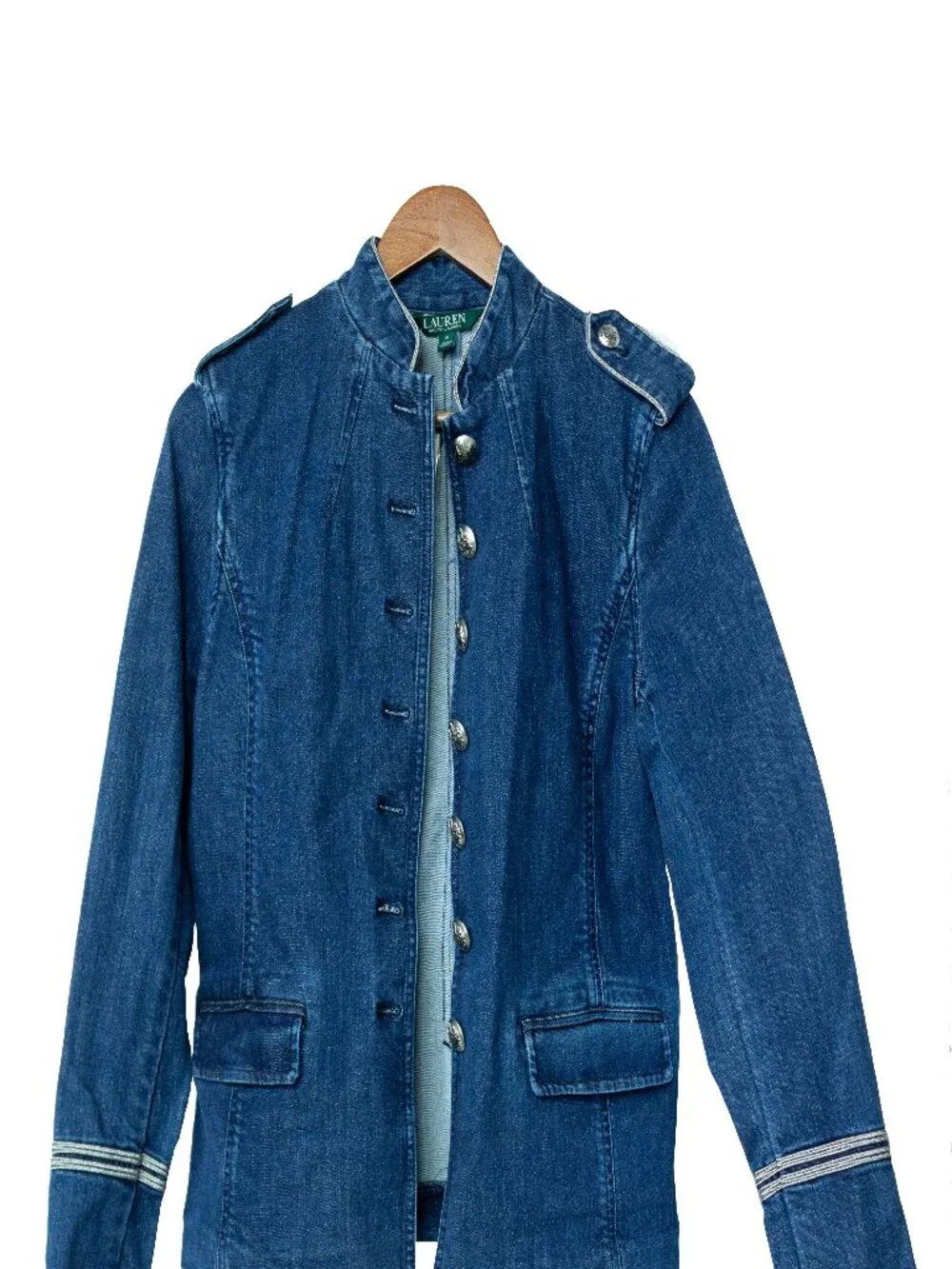 Ralph Lauren Bluestar Military Denim Jean Jacket - Picture 2 of 4